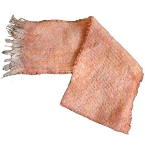 Vintage Afonwen salmon color mohair and wool scarf